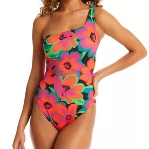 Sanctuary Printed Gardener One-Shoulder One-Piece Swimsuit